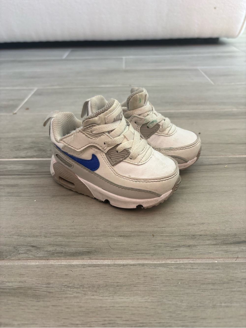 Nike Air Max 90 EasyOn Toddler Play Sneakers White Racer Blue Size 4.5